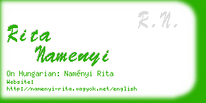 rita namenyi business card