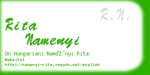 rita namenyi business card